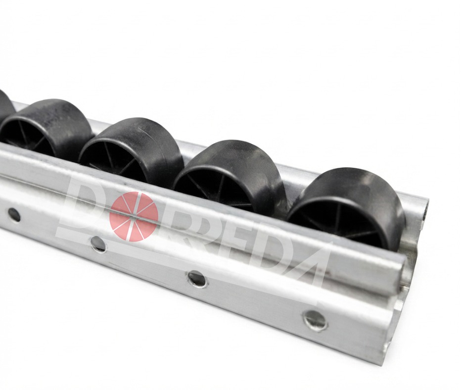 Riel de acero galvanizado 40mm rueda negra ESD